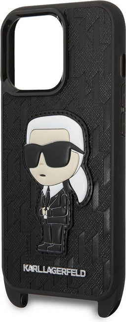 Karl Lagerfeld iPhone 14 - Backcase - Kunstleer - Zwart