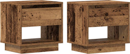 vidaXL - Nachtkastje - 2 - st - Oude - Hout - 45x34x45 - cm - Engineered - Wood