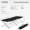tectake® XL Veldbed - Campingbed Aluminium - Lichtgewicht tot 150 kg - zwart