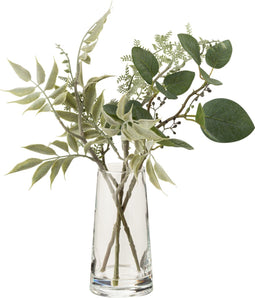 J-Line decoratie takken In Vaas + Kunstwater - kunststof - lichtgroen