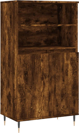 vidaXL - Hoge - kast - 60x36x110 - cm - bewerkt - hout - gerookt - eikenkleurig