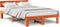 vidaXL - Bedframe - met - Hoofdbord - Gewaxte - Bruin - 140x190 - cm - Massief - Grenenhout