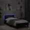 vidaXL - Bedframe - met - hoofdbord - en - LED-verlichting - zwart - 90x200 - cm