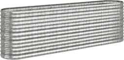 vidaXL - Plantenbak - 224x40x68 - cm - gepoedercoat - staal - zilverkleurig