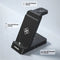 30W 3 In 1 Draadloze Oplader Standaard geschikt voor Iphone 14 12 - Apple Watch - Snel Opladen Dock Station- Zwart