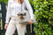 Designed by Lotte Bundu - Draagtas Hond - Warm pluche - Beige - 40x20x28 cm