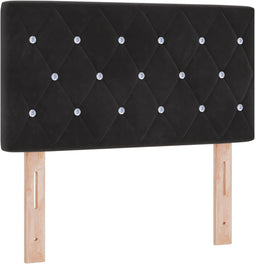 vidaXL - Hoofdbord - Crystal - Button - Tufted - Zwart - 80 - cm - Velvet