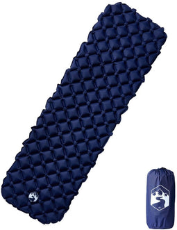 vidaXL - Kampeermatras - opblaasbaar - 190x58x6 - cm - 1-persoons - marineblauw