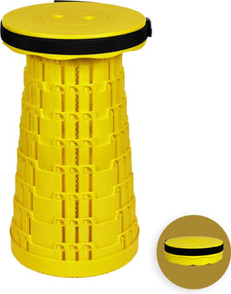 Opvouwbare kruk extra strong vol geel - telescopische kruk - 250 kg - inklapbare kruk - draagbaar - kampeerstoel - opstapkrukje