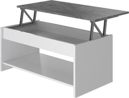 Ophefbare Salontafel Wit/Grijs 50 cm
