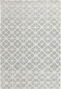 Shangri La Mosaik Vloerkleed - 250x350 - Rechthoek - Laagpolig Tapijt - Landelijk - Grijs, Wit