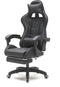VDD Gaming - Game stoel - Gaming - Bureaustoel - Met Nekkussen & Verstelbaar Rugkussen - Met Voetsteun -Silicone Game Stoel - Draaistoel - Zwart
