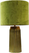 Ronde lampenkap - 32x32x24 - Olijfgroen/goud - Velvet