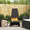 vidaXL - Vuurkorf - met - Houtopslag - Zwart - 60x35x100 - cm - Staal
