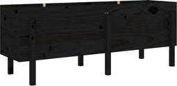 vidaXL - Plantenbak - verhoogd - 160x50x57 - cm - massief - grenenhout - zwart