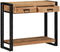 vidaXL - Console - Tafel - Zwart - 90x33x75 - cm - van - Massief - Acaciahout - en - Metaal