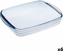 Oven Mould Ô Cuisine Ocuisine Vidrio Rechthoekig Transparant Glas 23 x 15 x 5 cm (6 Stuks)