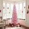 Coast Roze Kunstkerstboom - 180 cm - Slanke Potloodvorm - Besneeuwde Takken - Metalen Standaard