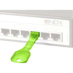 LINDY RJ45 LAN-poortslot Set van 10 stuks Groen Incl. 1 sleutel