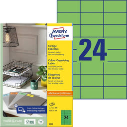 Zweckform etiketten 3450 groen A4 VE2400