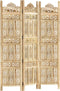 vidaXL - Kamerscherm - 3 - panelen - handgesneden - 120x165 - cm - massief - mangohout