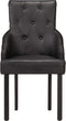 vidaXL - Eetkamerstoelen - 2 - st - echt - geitenleer - zwart