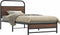 vidaXL - Bedframe - zonder - matras - bewerkt - hout - bruin - eikenkleur - 100x200 - cm
