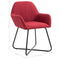 vidaXL - Eetkamerstoelen - 2 - st - stof - wijnrood
