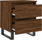 vidaXL - Nachtkastje - 40x35x50 - cm - bewerkt - hout - bruin - eikenkleur