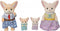 Sylvanian Families 5696 Familie woestijn vos- 4 fluweelzachte speelfiguren- duo kinderwagen - speelset