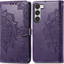 iMoshion Hoesje Geschikt voor Samsung Galaxy S23 Plus Hoesje Met Pasjeshouder - iMoshion Mandala Bookcase - Paars
