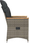 vidaXL - Tuinstoelen - 2 - st - verstelbaar - met - kussens - poly - rattan - grijs