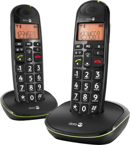 Doro PhoneEasy 100W - Dect-telefoon - Groot display en grote knoppen - Zwart (2 stuks)