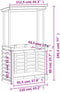 Tuinbartafel met dak 112,5x57x195,5 cm massief hout