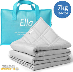 Ella Verzwaringsdeken 7kg - 150 x 200cm - OEKO-TEX Katoen - Lichtgrijs