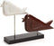 LaForma Intra - Houten vogels standaard - Bruin en wit - 45 x 9 x 30 cm