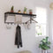 Furnilux - Kapstok 110 x 30 x 27 cm - XXXL Wand kapstok De Luxe -FAMILIE Kapstok - Hoedenplank met 8 Haken - Industrieel Zwart