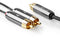 Nedis CATB24000GY30 - RCA naar 2x RCA kabel - 300 cm - Grijs