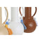 Vaas DKD Home Decor Wit Beige Terra cotta Dolomite Franjes 14 x 14 x 25,6 cm (3 Stuks)