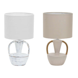 Bureaulamp DKD Home Decor Keramisch Polyester 50 W (20 x 20 x 35 cm) (2 Stuks)