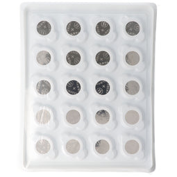 320 pieces of individual Varta CR2032 lithium batteries in a tray of 20 for removal