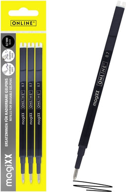 Gelschrijvervulling online magixx 0.7mm 3st zwart
