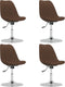 vidaXL - Eetkamerstoelen - draaibaar - 4 - st - stof - bruin