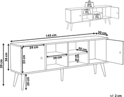 CHANDLER - TV-meubel - Lichte houtkleur - Rubberhout