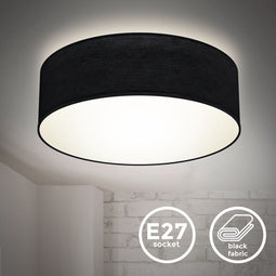 B.K.Licht - Plafondlamp - E27 fitting - rond - Ø30cm - zwart