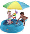 Step2 Play & Shade Pool kinder Zwembad met Parasol in Blauw - Zwembadje - Peuterbadje - Pierenbadje van kunststof 95x19cm - Ook te gebruiken als zandbak