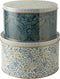 Laura Ashley Storage Collectables Koekjestrommels - Bewaarblik rond - Koekblik - Set van 2 - Daniela en Peacock Geel