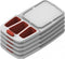 Theomatik multifunctioneel bord - Eten hulpmiddel - Anti-slip vakjes - Rood/wit