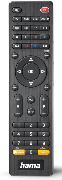 Hama 00221052 - Universele Infrarood Afstandsbediening - Bediening van 4 apparaten - 100% gerecycled ABS