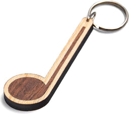 Houten Sleutelhanger – Muzieknoot – Esdoorn & Walnoot